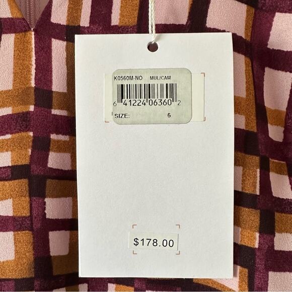 Gal Meets Glam Lindsey Windowpane Plaid Neck Tie Dress NEW - Picture 9 of 10